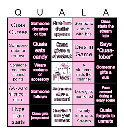 Quaa-Tober Bingo Card