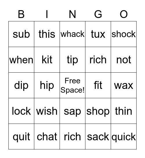 Wilson Bingo Card