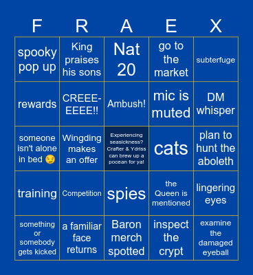 Cobalonia Restored Bingo Card