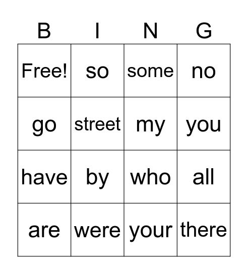 Trickey Words Unit 2 1-6 Bingo Card