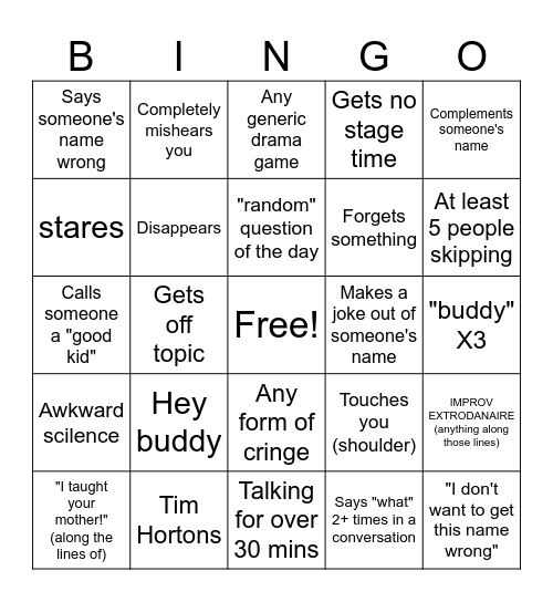 SMITH Bingo Card