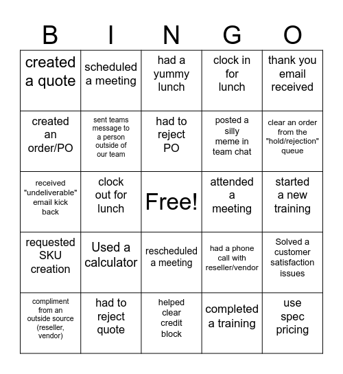 NexVen Bingo Card