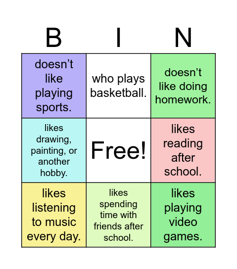 FIND SOMEONE WHO... Bingo Card