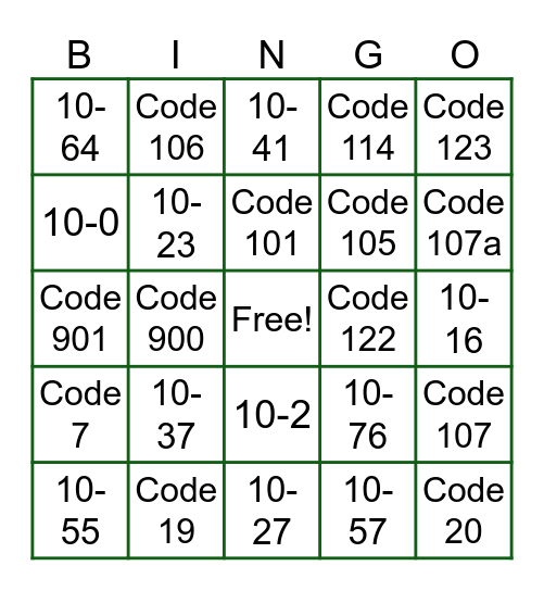 DISPATCH BINGO! Bingo Card