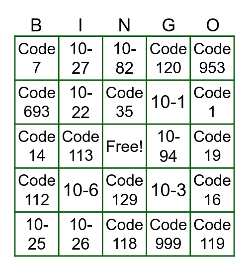DISPATCH BINGO! Bingo Card