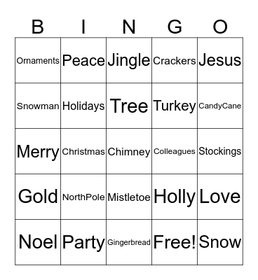 Christmas Bingo! Bingo Card