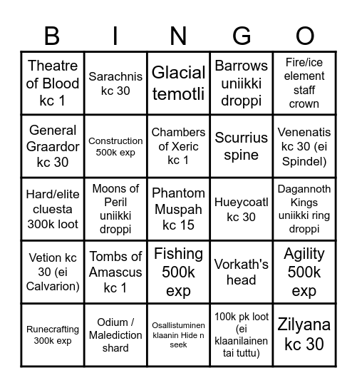 Fintiaanibingo25 Bingo Card