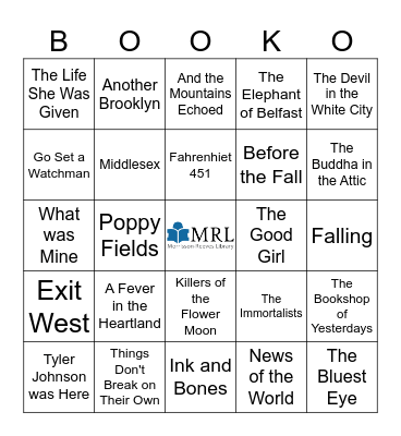 MRL Book Club BINGO Card