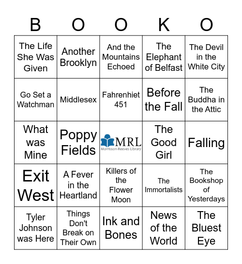 MRL Book Club BINGO Card