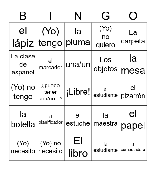 Los objetos de la clase Bingo Card