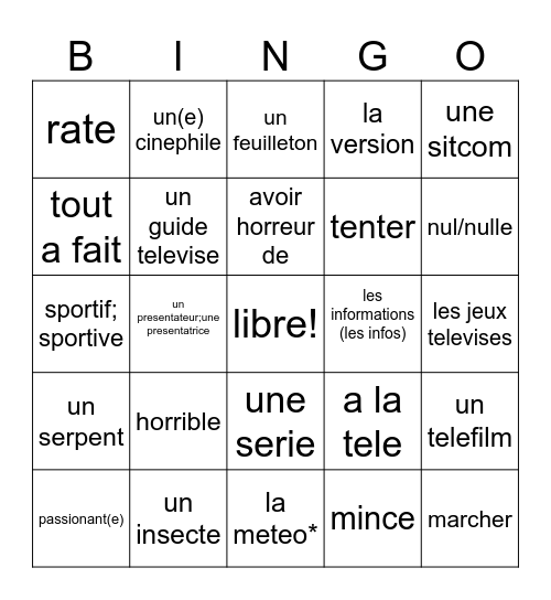 1B(2) Bingo Card