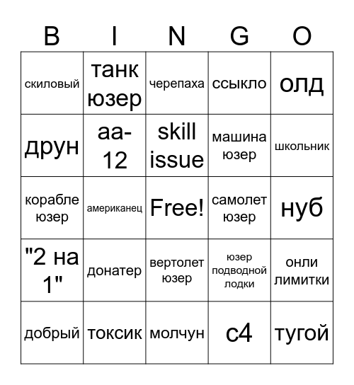 war tycoon Bingo Card