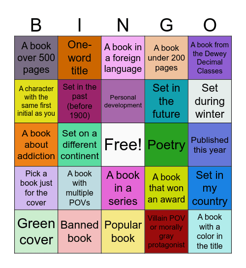 TBR Bingo Card Bingo Card