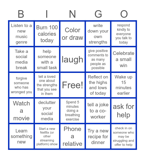 Wellness Bingo | Oct 2025 Bingo Card