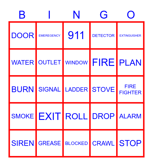 FIRE SAFETY Bingo Card
