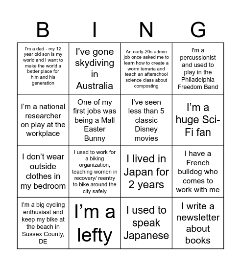 IBA BOARD BINGO! Bingo Card