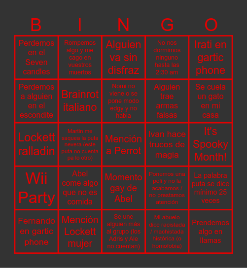 Fiesta de Halloween 2025 Bingo Card