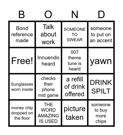BONDO CARD Bingo Card
