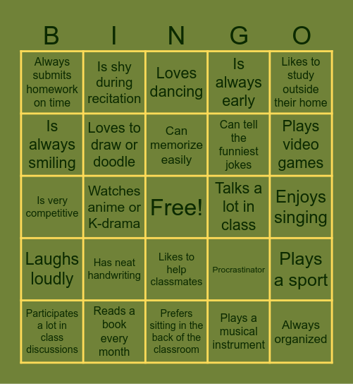 Human Bingo Cards Bingo Card