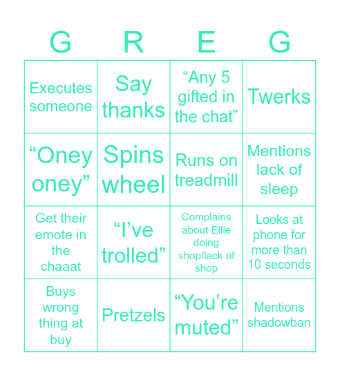 MillzaaTV Bingo Card