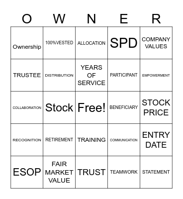 ESOP Bingo Card