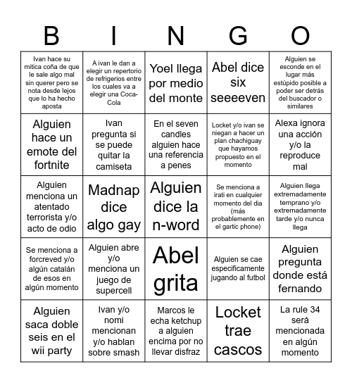 Perrot cabron Bingo Card
