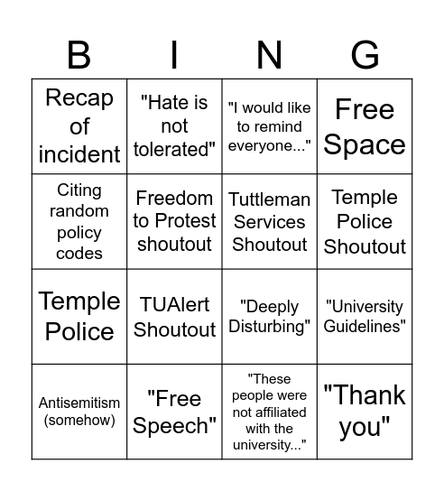John Fry Email Bingo Card
