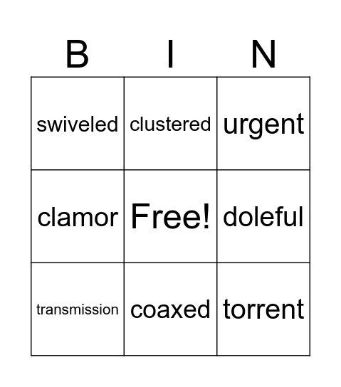 Aces Phone Vocab Bingo Card