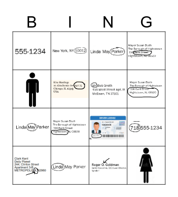Unit 1 Personal Information Bingo Card