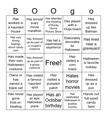 Halloween Bingo Card