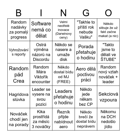 Design Phase Bingo Card
