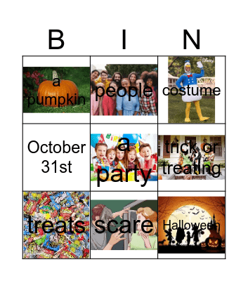 Halloween Things Bingo Card