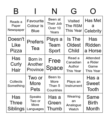 All-Staff Bingo Card Bingo Card