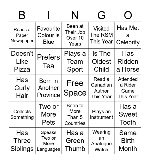 All-Staff Bingo Card Bingo Card