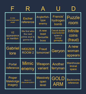 FRAUD TOMORROW Bingo Card