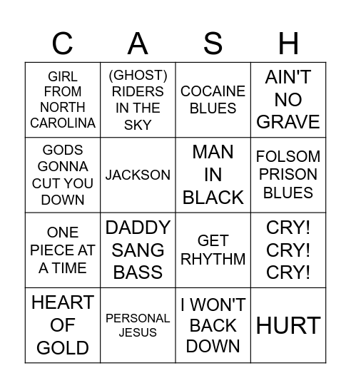 Johnny Bingo Card