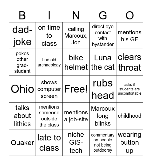 Devin Bingo Board Bingo Card