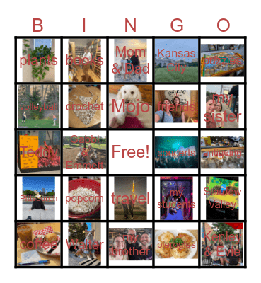 Ms. Hale's Favorite Things Bingo Card