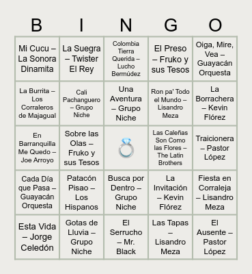 Bingo Pachangero! Mauro & Tefy Bingo Card