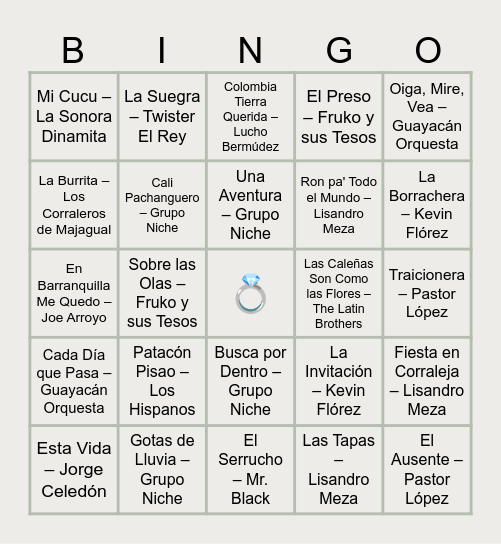 Bingo Pachangero! Mauro & Tefy Bingo Card