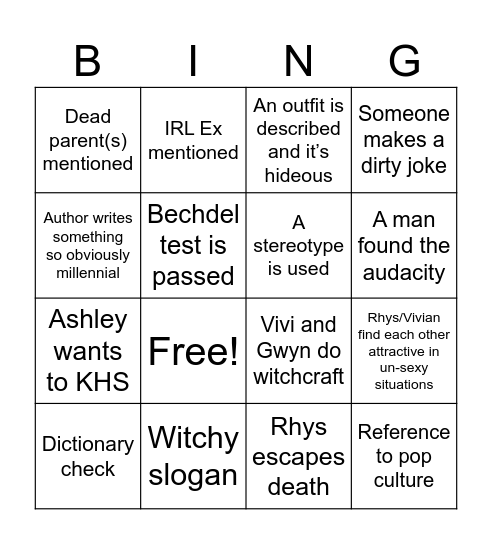 The Hex Ex : Chapter 11-15 Bingo Card