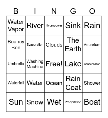 Water Bingo Card