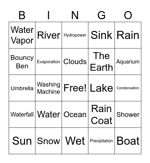 Water Bingo Card
