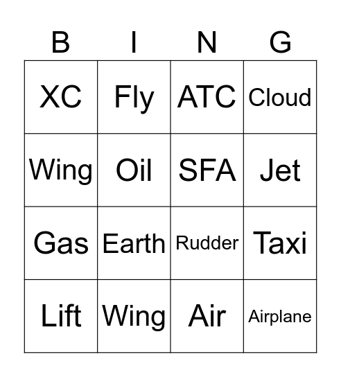 SFA Flying Jacks! Bingo Card