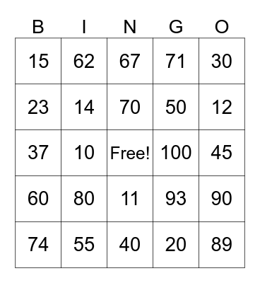 Los Números Loteria! Bingo Card