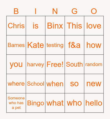 AMT 205 Bingo Card