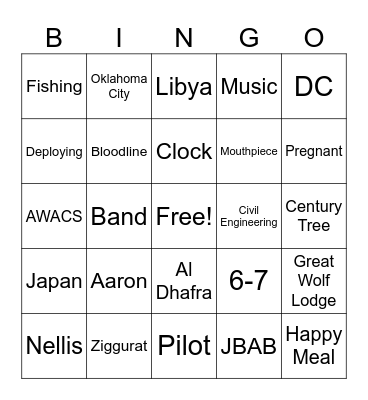 Zeitler Bingo Card