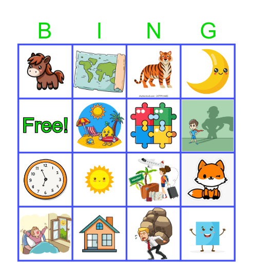 September Vocabulary Bingo Card