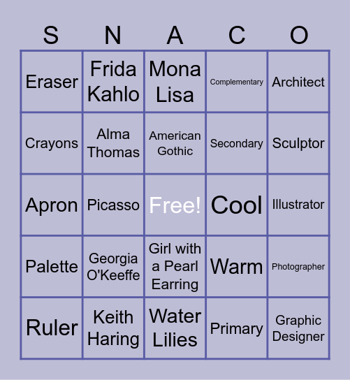 ART BINGO Card