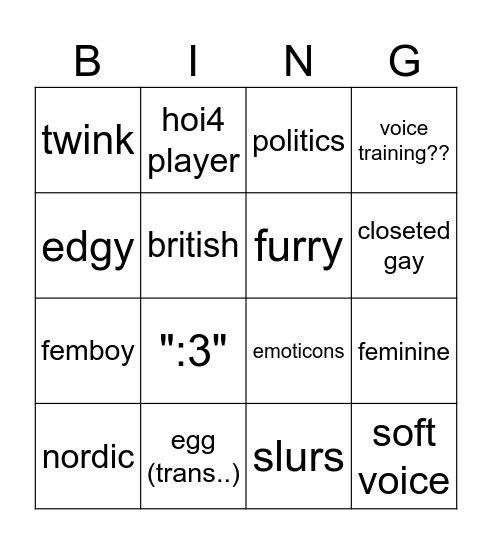 infeenum castle Bingo Card